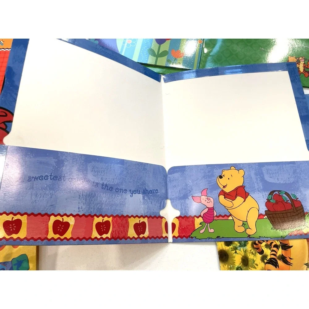 Vintage Pen Tab Disney Winnie The Pooh School Folder Lot of 13 Piglet Tigger Y2K